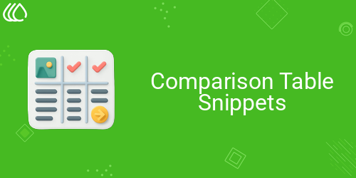 Comparison Table Snippets