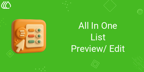 All In One List Preview/ Edit