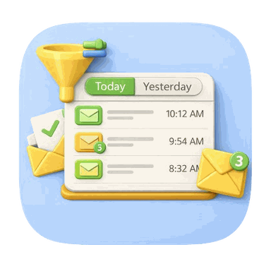 Today yesterday filter in mails